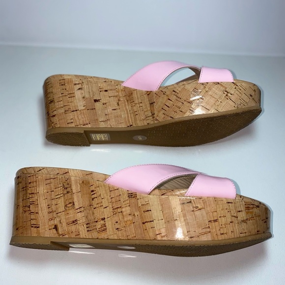 Stuart Weitzman NWOT Carmen Pink Platform Patent Leather Wedge Slide Sandals - Picture 5 of 8